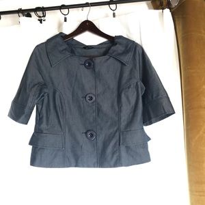 ZINC Button Professional Dark Wash Denim Blazer